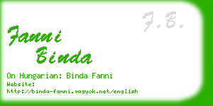 fanni binda business card